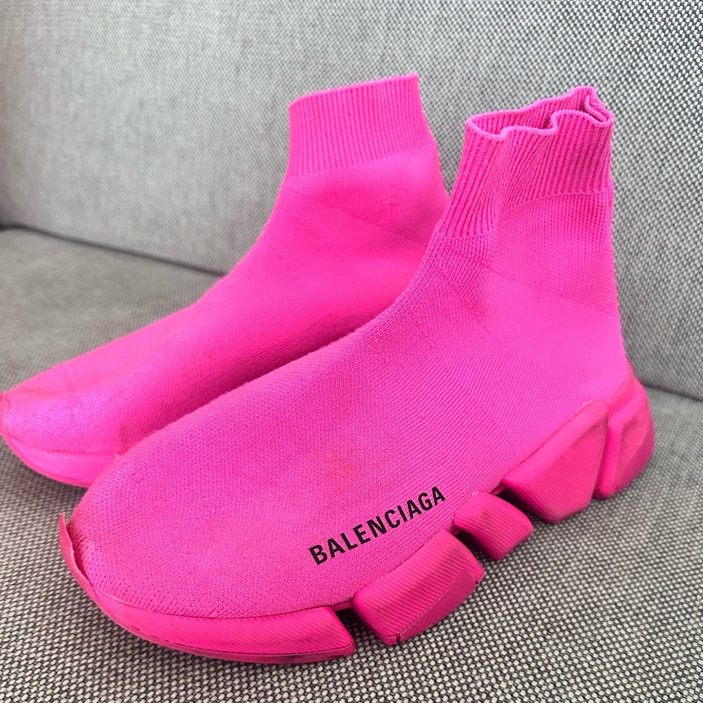 Balenciaga Kids Pink Speed Trainer Sneakers